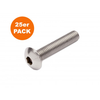 Zaunbauschraube M8 x 40 mm mit Innensechskantkopf 5,5 mm - 25 Stück